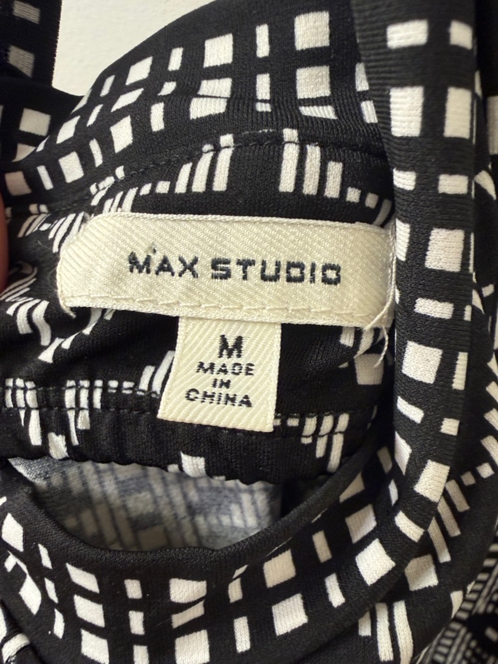 Max Studio Black and White Geometric Halter Maxi Dress - Picture 2 of 3
